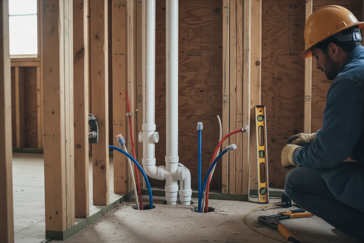 Drain and supply rough-in during Drain Cleaning in Orting