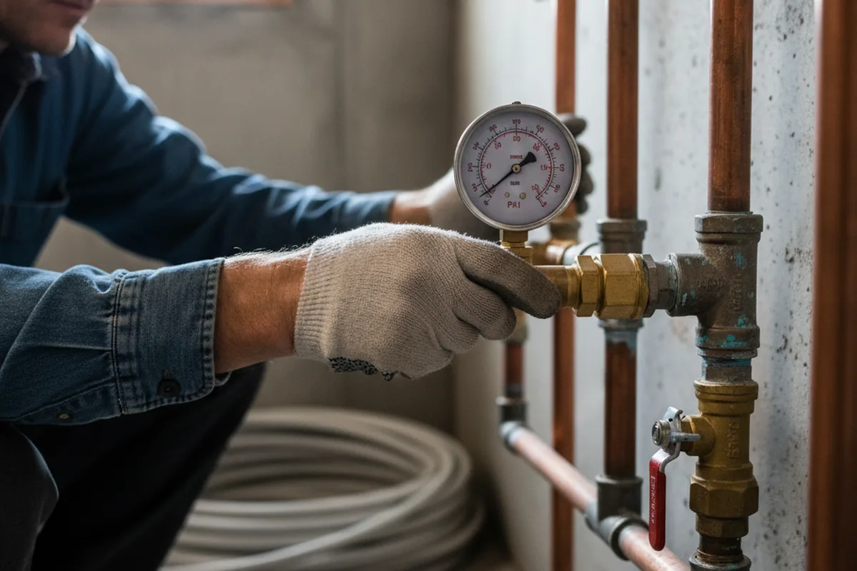 Pressure testing a repaired line during Water Line Repair in Orting